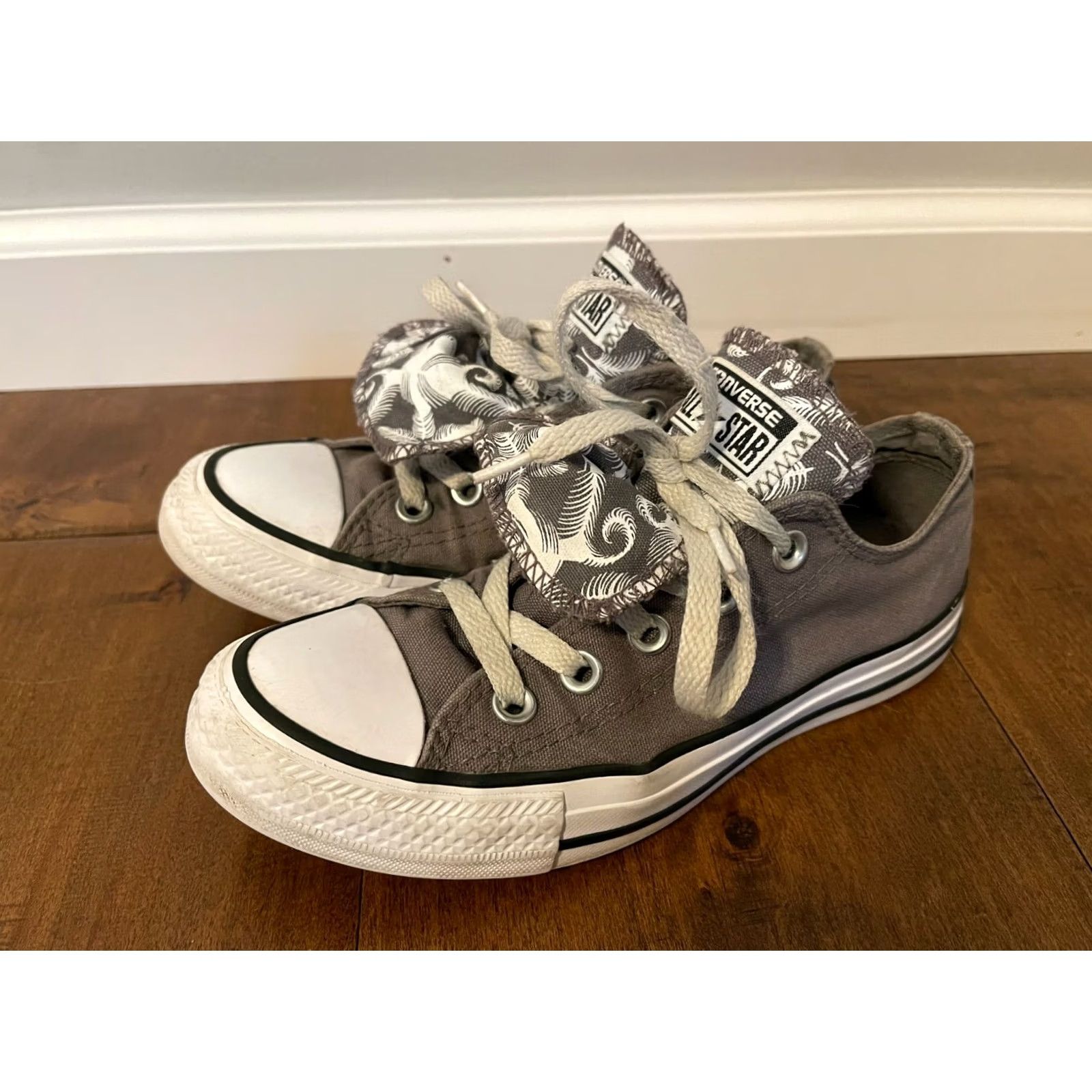 Converse Converse All Star Chuck 546422F Gray Ox Double Tongue Fern Leaf Women’s 5 Sneaker Size US 5 / IT 35 - 2 Thumbnail