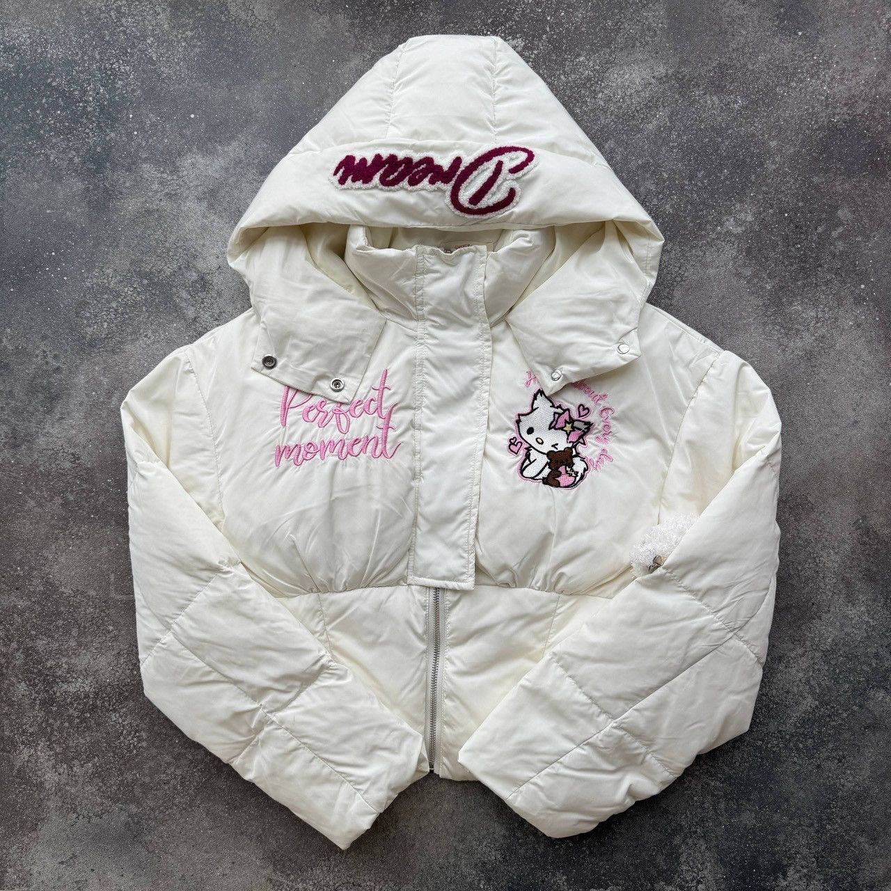 If Six Was Nine Hello Kitty 2000’s Aesthetic Y2K Cute Hooded Winter Jacket Size S / US 4 / IT 40 - 3 Thumbnail