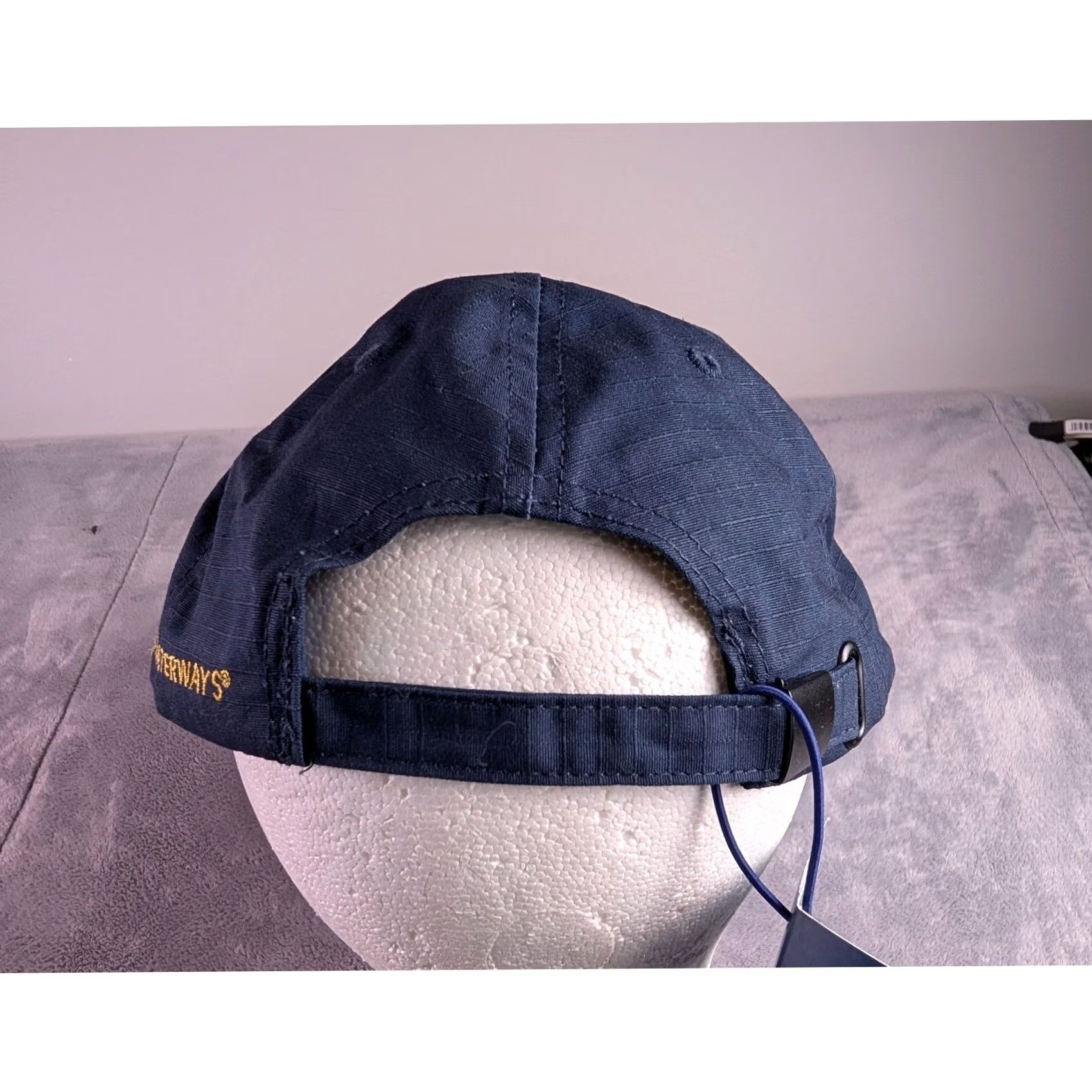Vintage AmaWaterways Navy Blue Ripstop Baseball Cap Gold Embroidered Crown Hat NWT Size ONE SIZE - 4 Thumbnail