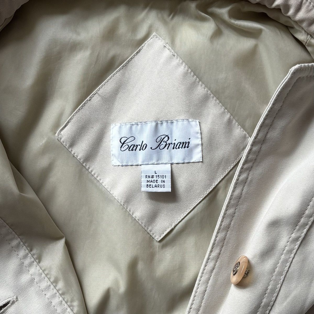 Vintage Carlo Briani Beige Hooded Coat Size L Size L / US 10 / IT 46 - 10 Thumbnail
