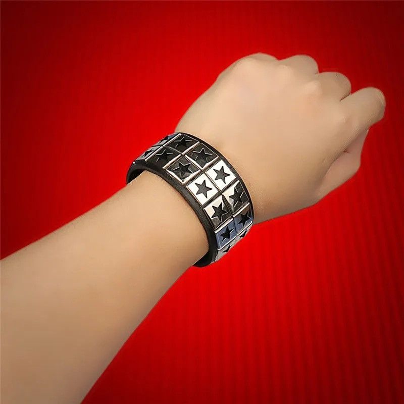 Other Double Stars Pu Leather Wristbands Bracelet Size ONE SIZE - 1 Thumbnail