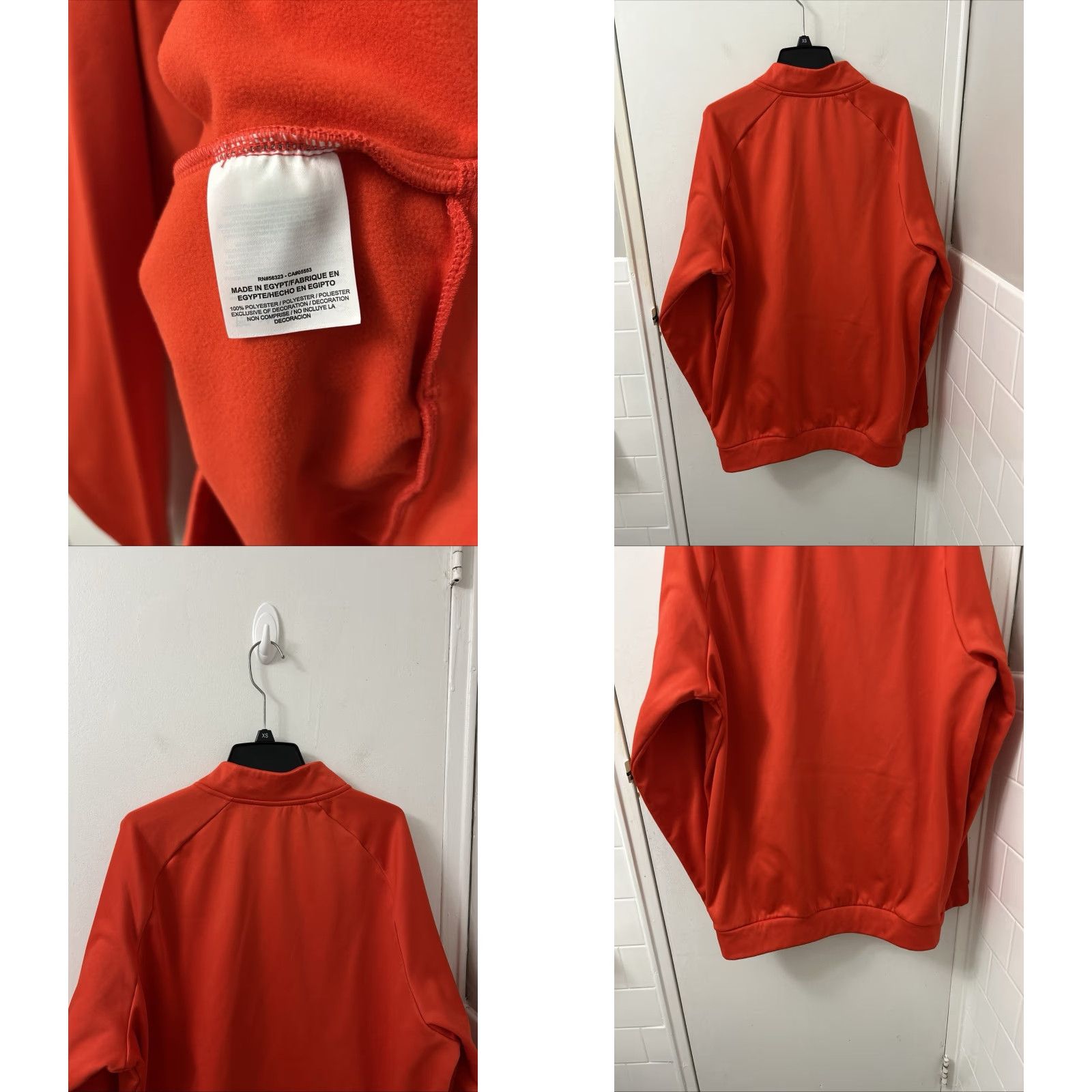 Nike Nike Dri-FIT Quarter Zip Pullover Hoodie Sweatshirt - 1/4 Zip Mens XL Orange Red Pocket Mock Neck Size US XL / EU 56 / 4 - 8 Thumbnail