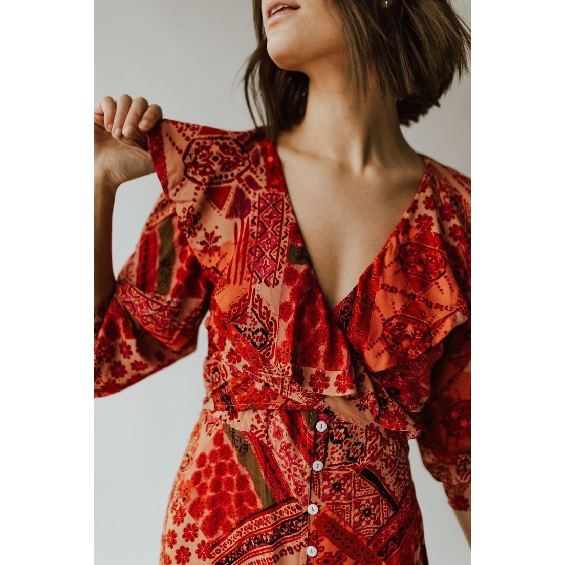 Free People New Free People Lennon Ruffle Maxi Dress $168 XS Primrose Size XS / US 0-2 / IT 36-38 - 6 Thumbnail