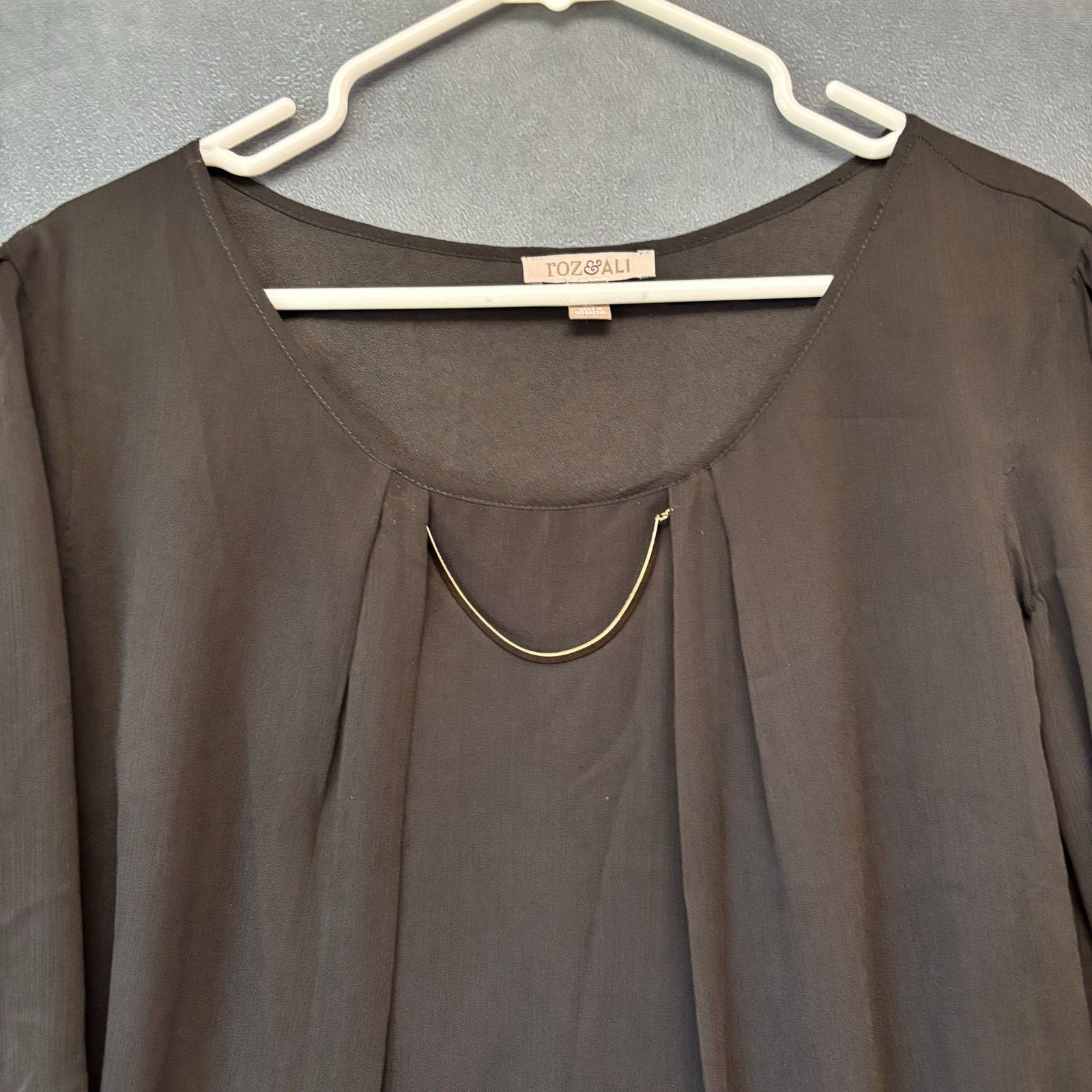 Other Roz & Ali Sheer Blouse Witch Goth Cocktail Office 3/4 Sleeve Size XL / US 12-14 / IT 48-50 - 9 Thumbnail