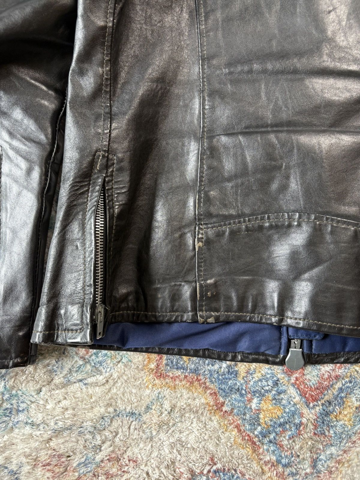 Vintage Vintage 80s Black Zip-up Leather Jacket Medium Size M / US 6-8 / IT 42-44 - 7 Thumbnail