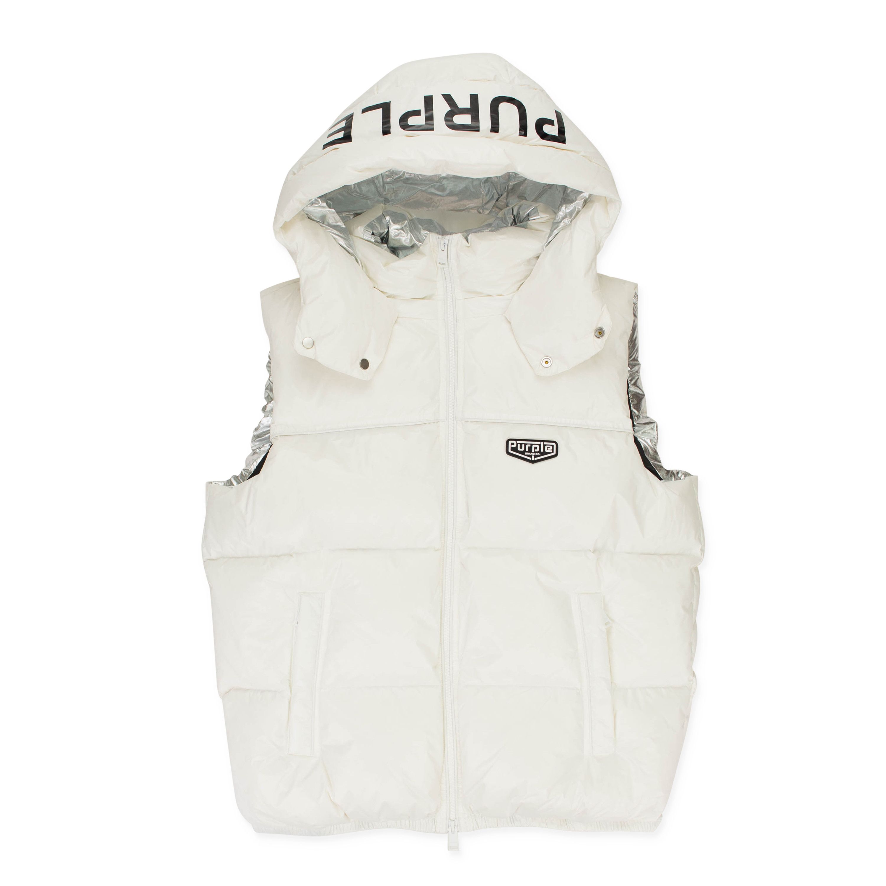 NYLON WHITE PUFFER VEST Size M