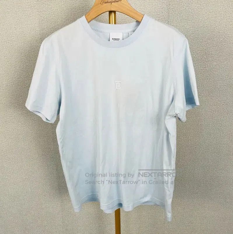 Burberry Burberry Light Blue Cotton Women's T-Shirt. Size L / US 10 / IT 46 - 1 Thumbnail