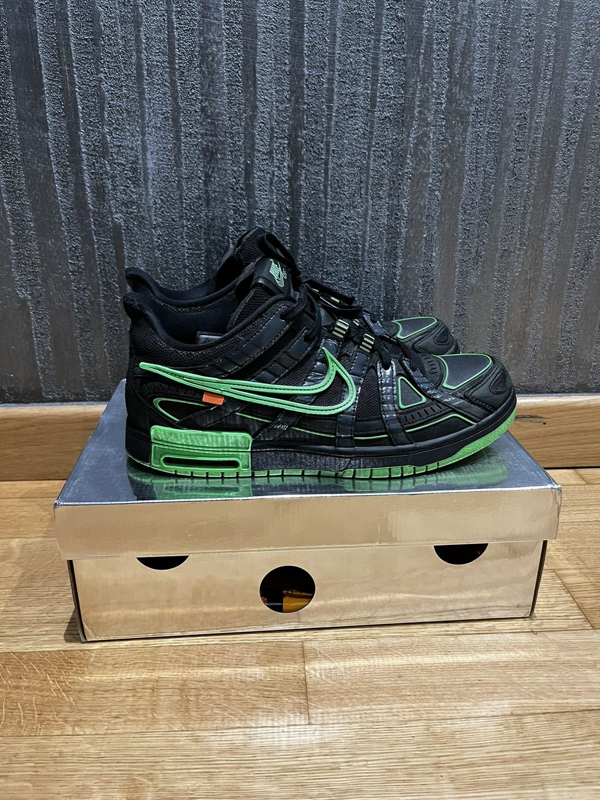 Nike × Off-White Rubber dunk Green Strike Off White Size US 11.5 / EU 44-45 - 2 Thumbnail