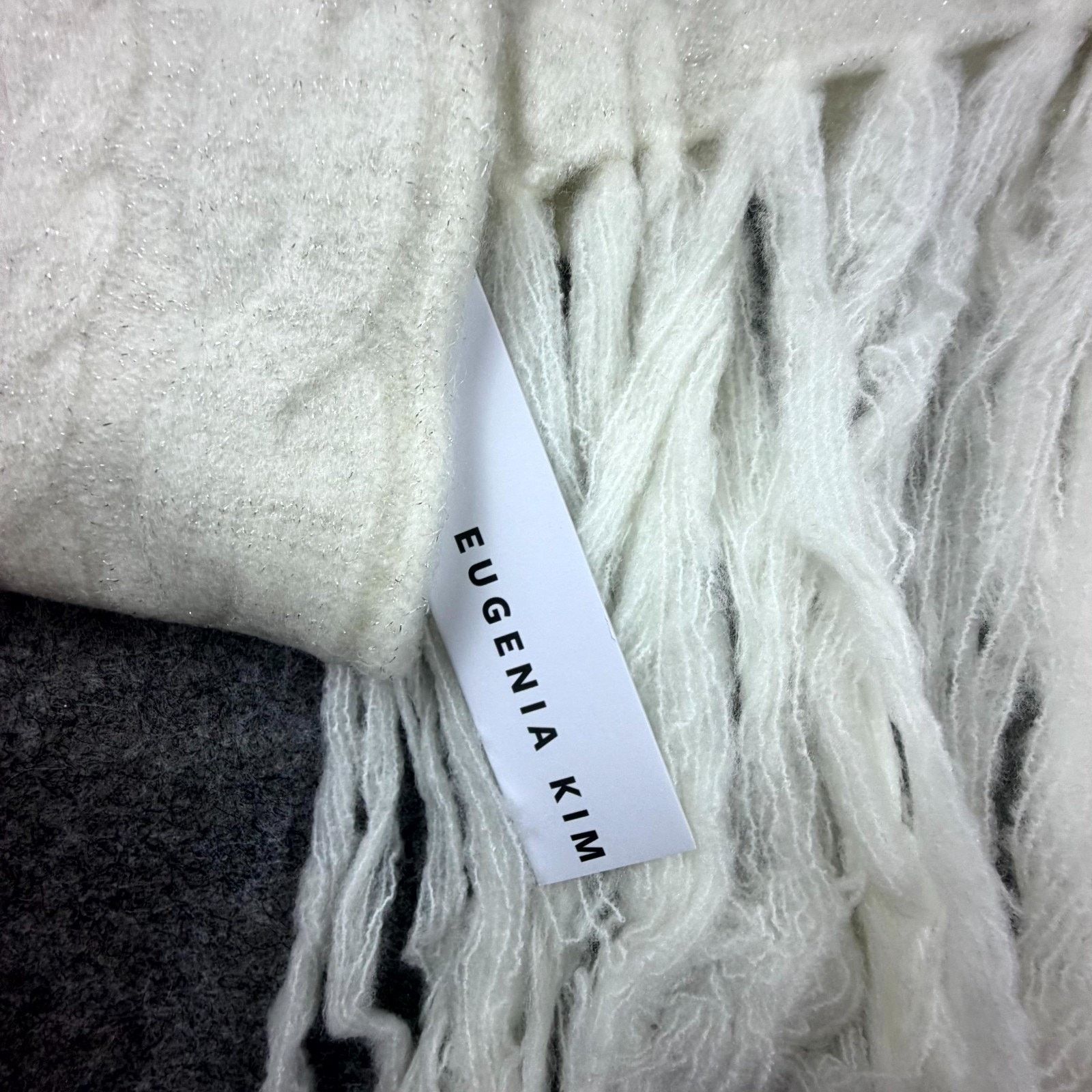 Eugenia Kim Eugenia Kim Jacintah Scarf White Silver Sparkle Holiday Wool Size ONE SIZE - 2 Thumbnail