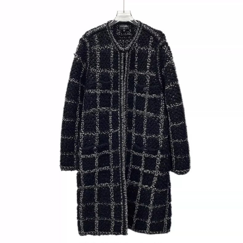 Chanel Chanel Black chain woven wool long-sleeved coat 2504-Nextar Size XS / US 0-2 / IT 36-38 - 1 Thumbnail