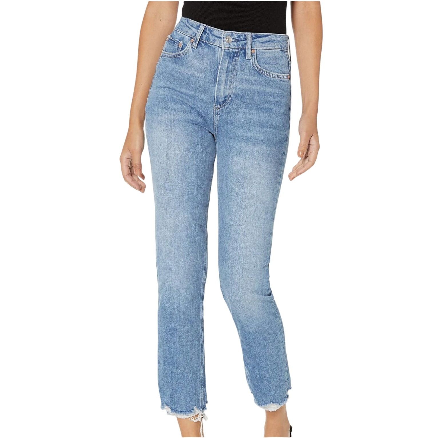 Paige PAIGE Sarah Slim w/ Raw Details Laken Distressed Jeans 31 Size 31" - 1 Thumbnail