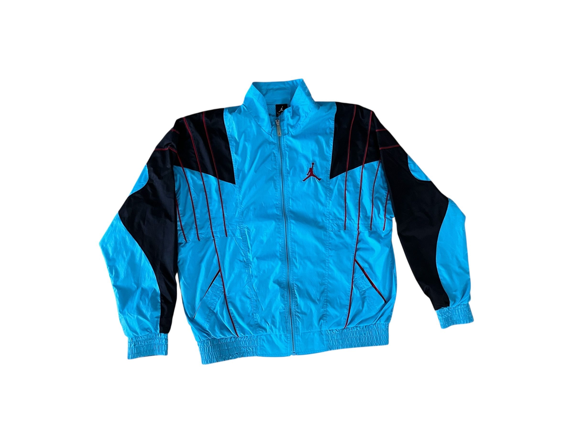 Jordan Retro 5 Windbreaker Gamma Blue Black Red L