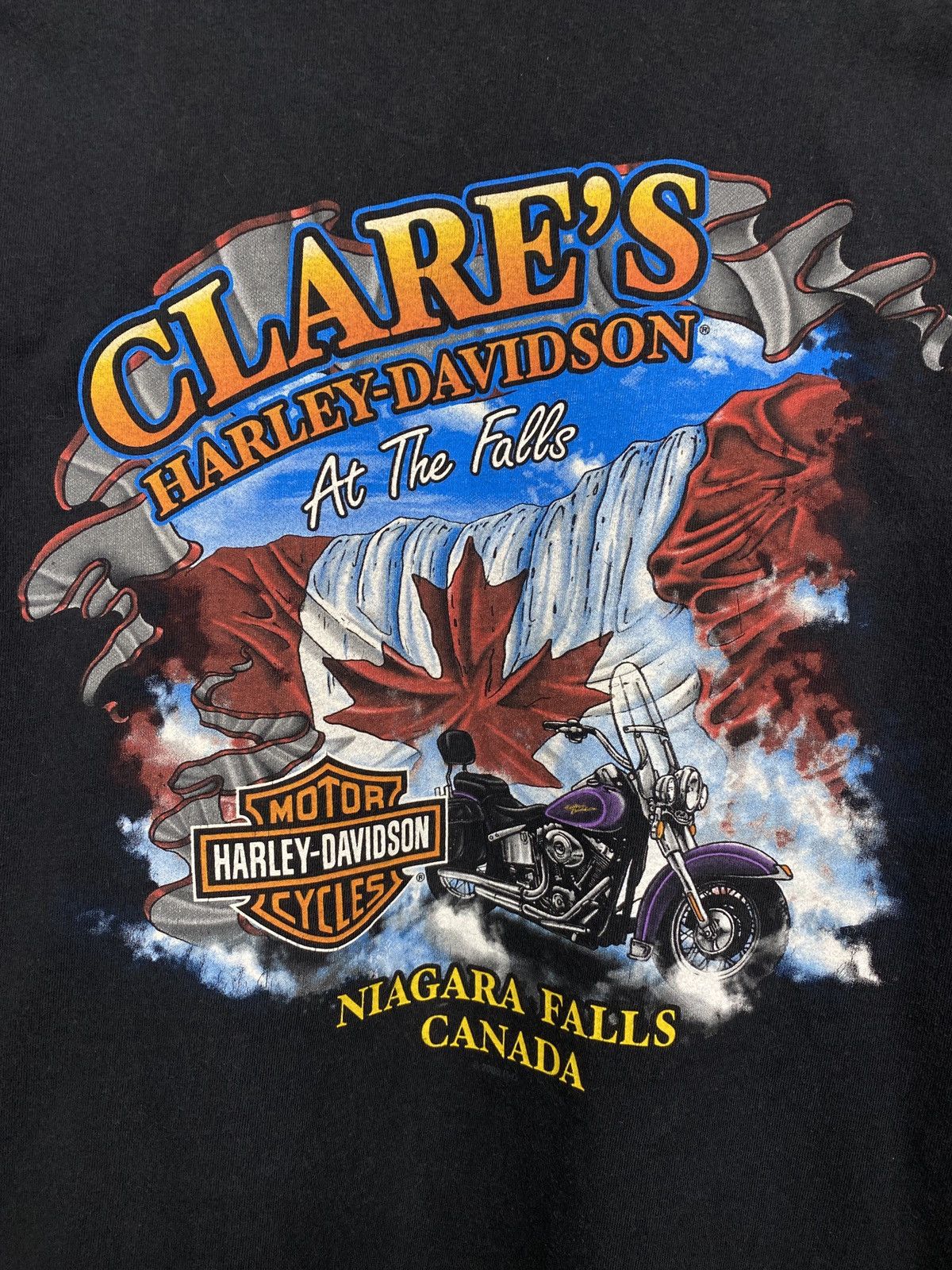 Harley Davidson 🇺🇸Vintage Y2K Harley Davidson Fire Skull Niagara Falls Canada Size US XL / EU 56 / 4 - 12 Thumbnail