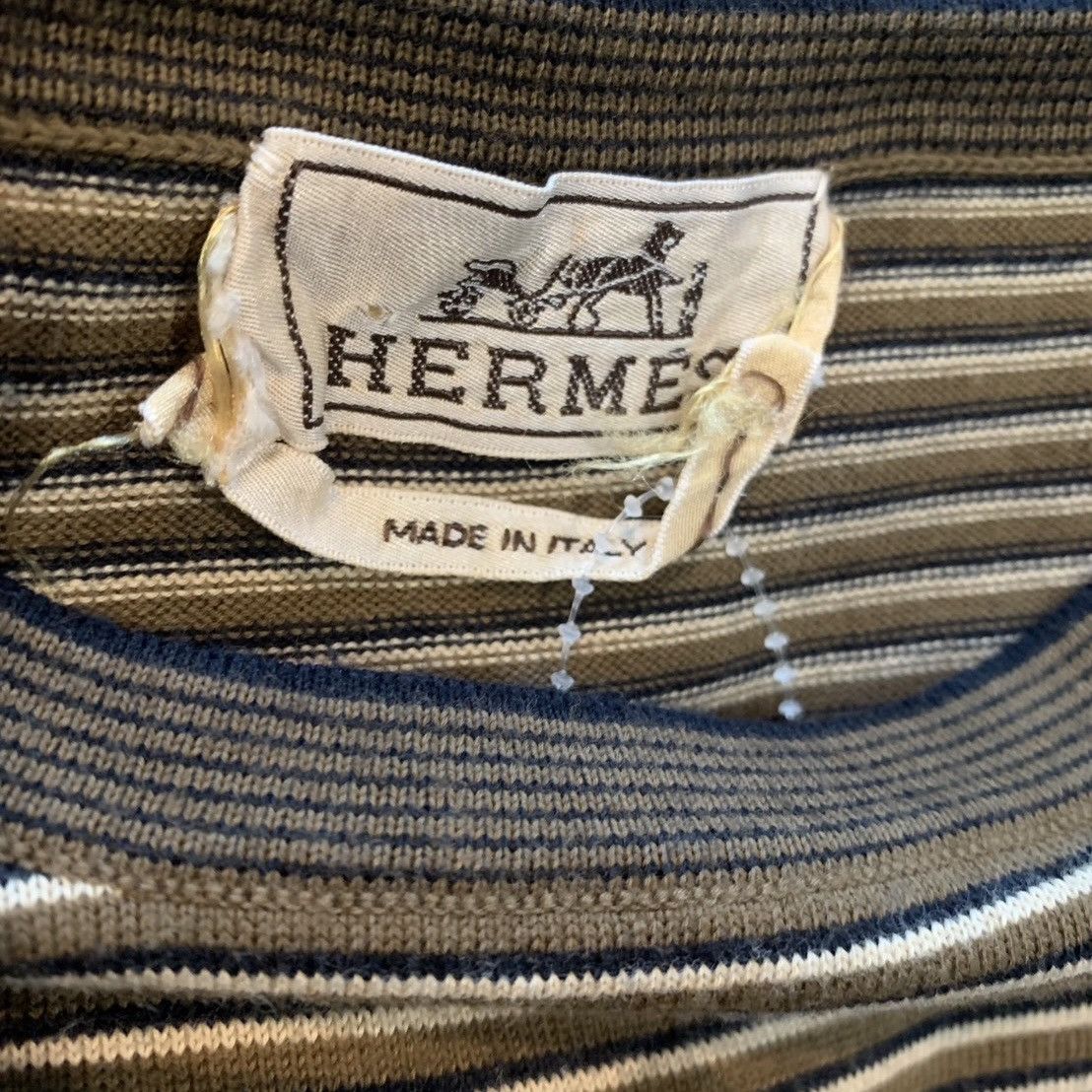 Hermes Hermes Brown Stripe T Shirt Size US S / EU 44-46 / 1 - 3 Thumbnail