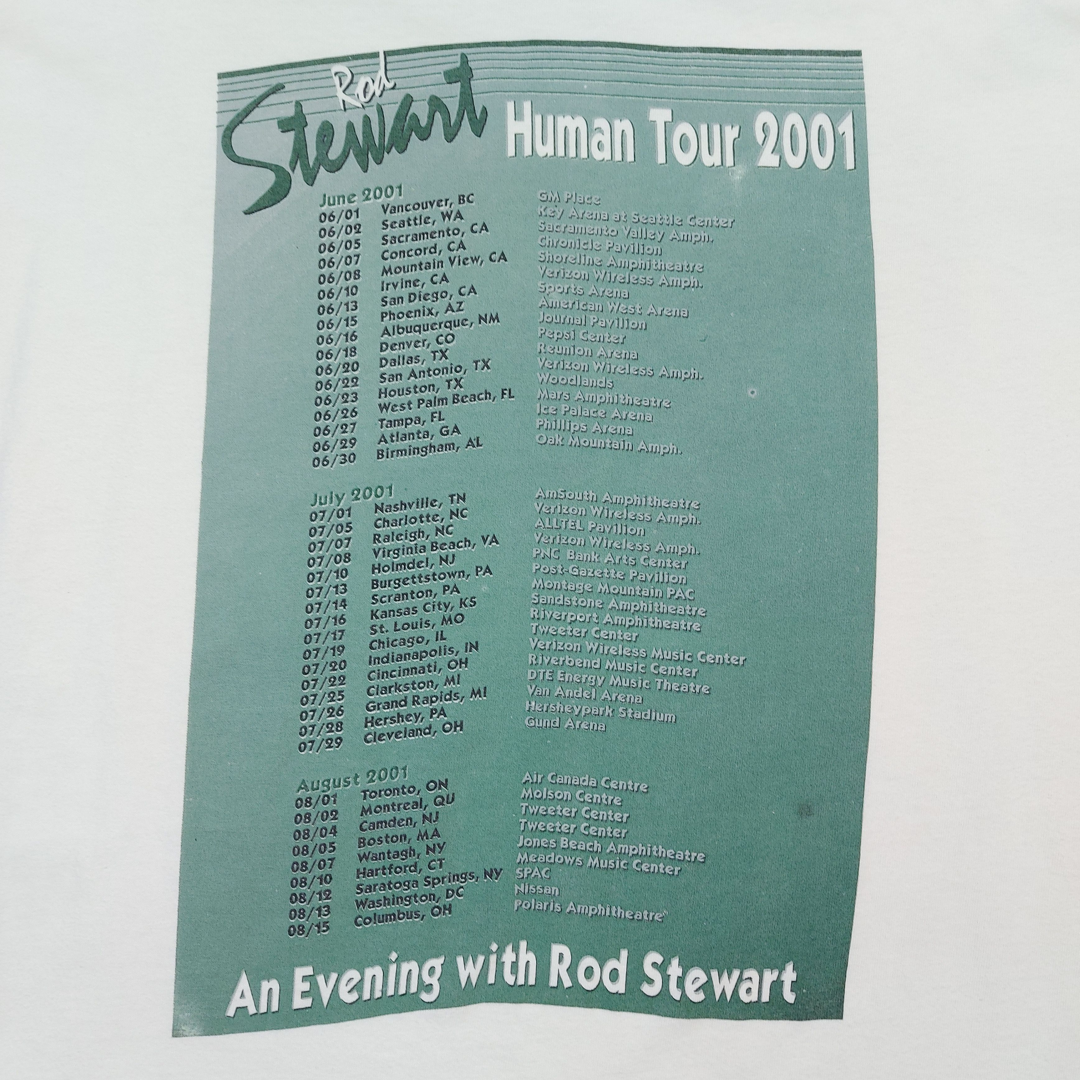 Band Tees Vintage 2001 Rod Stewart Human Tour Double-Sided TEE Size US XL / EU 56 / 4 - 9 Thumbnail