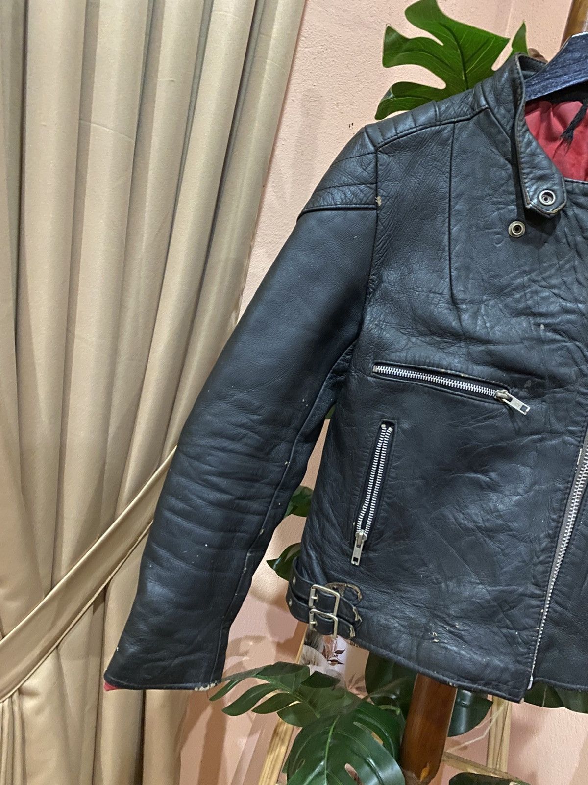 Other Vintage Black Leather Biker Jacket Made England Real Leather Size US S / EU 44-46 / 1 - 5 Thumbnail