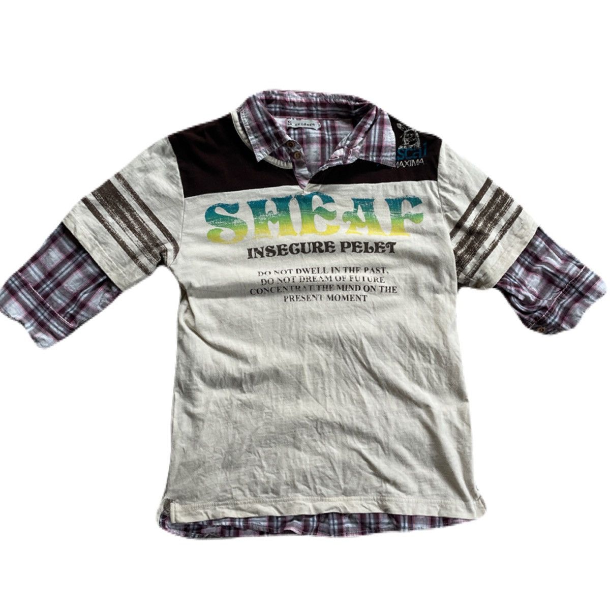 If Six Was Nine 2000s Japanese archive Vkei Layered Poem 3/4 Sleeve Tee Y2K Size US XS / EU 42 / 0 - 2 Thumbnail