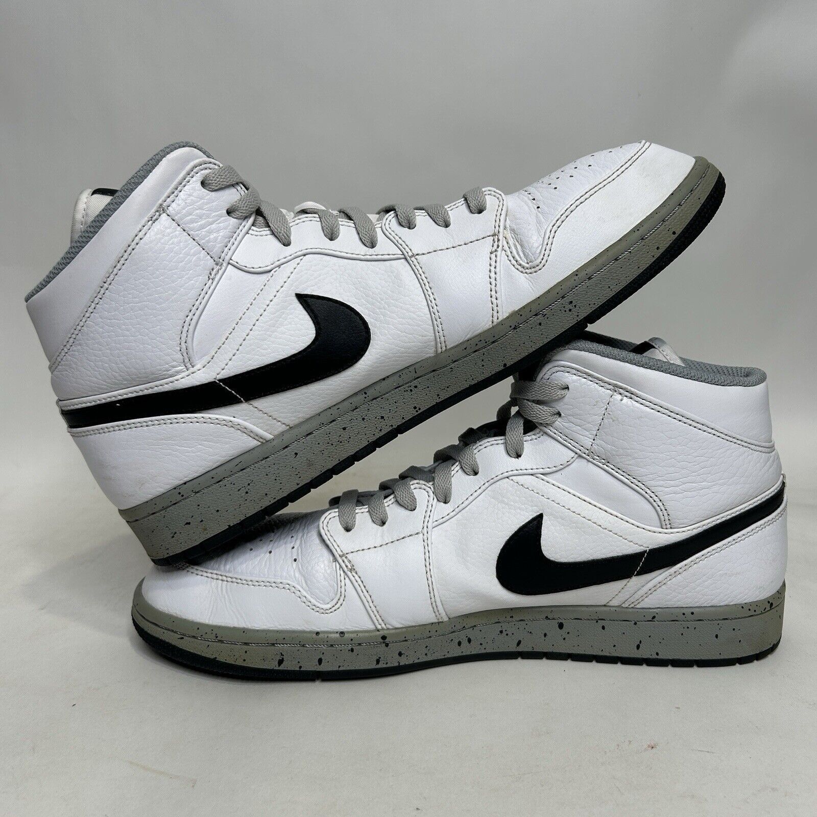 Jordan Brand Nike Shoes Air Jordan 1 Mid Retro “White Cement” 2024 Size US 13 / EU 46 - 3 Thumbnail