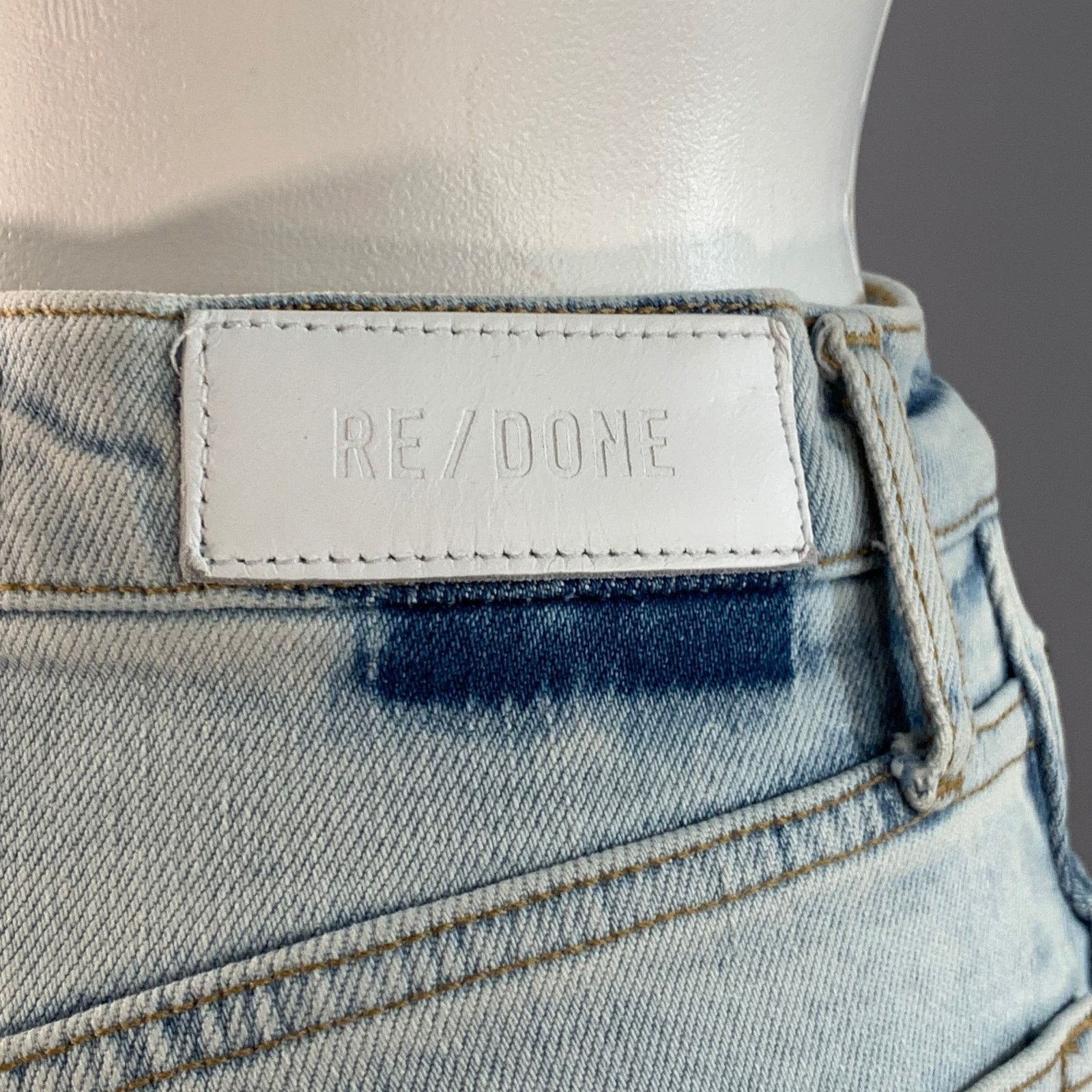 RE/DONE 26 90s High Rise Loose Blue Cotton Blend Button Fly Jeans Size 26" / US 2 / IT 38 - 3 Thumbnail