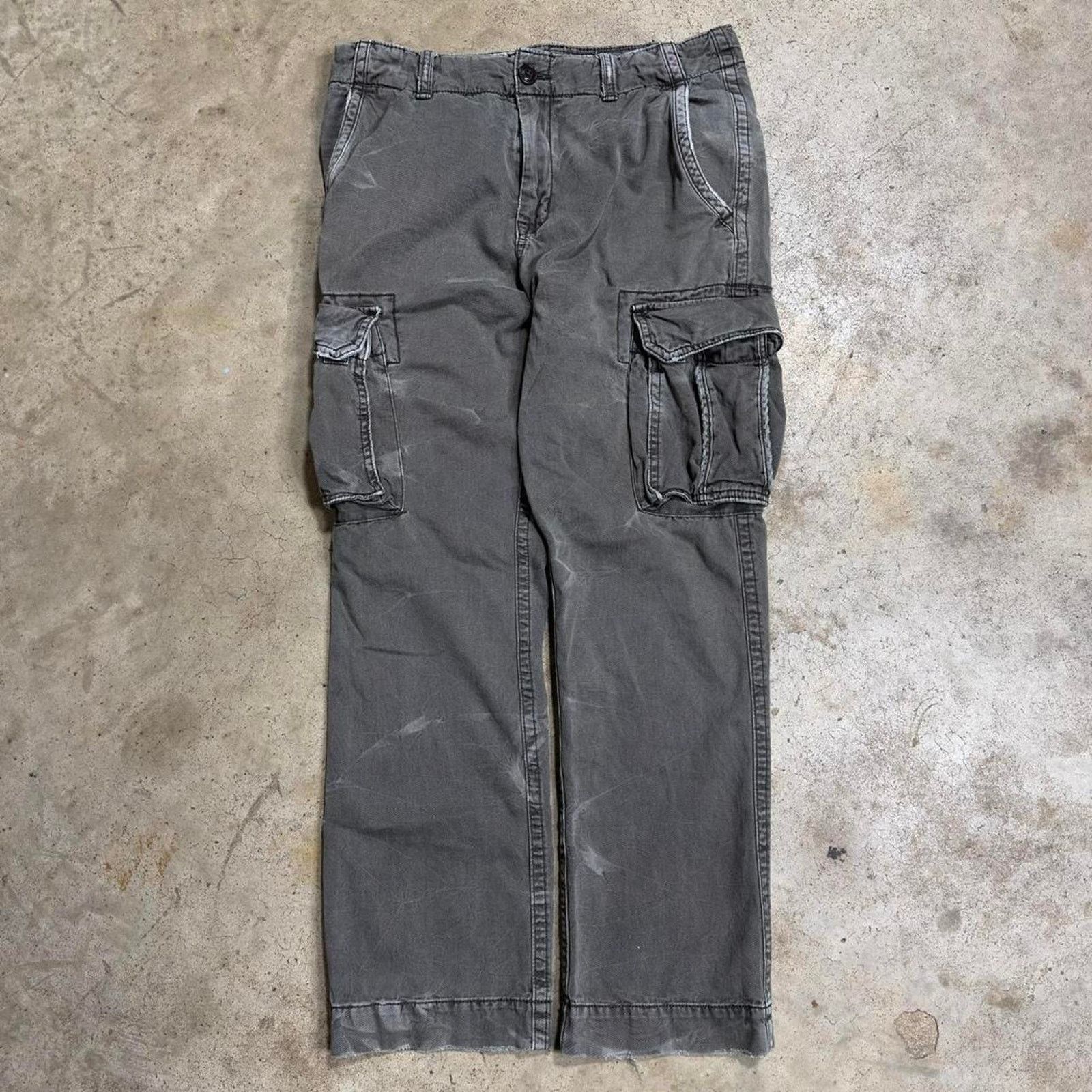 Vintage Y2K Low Rise Faded Forest Green Tactical Utility Cargo Pants Size US 32 / EU 48 - 4 Thumbnail