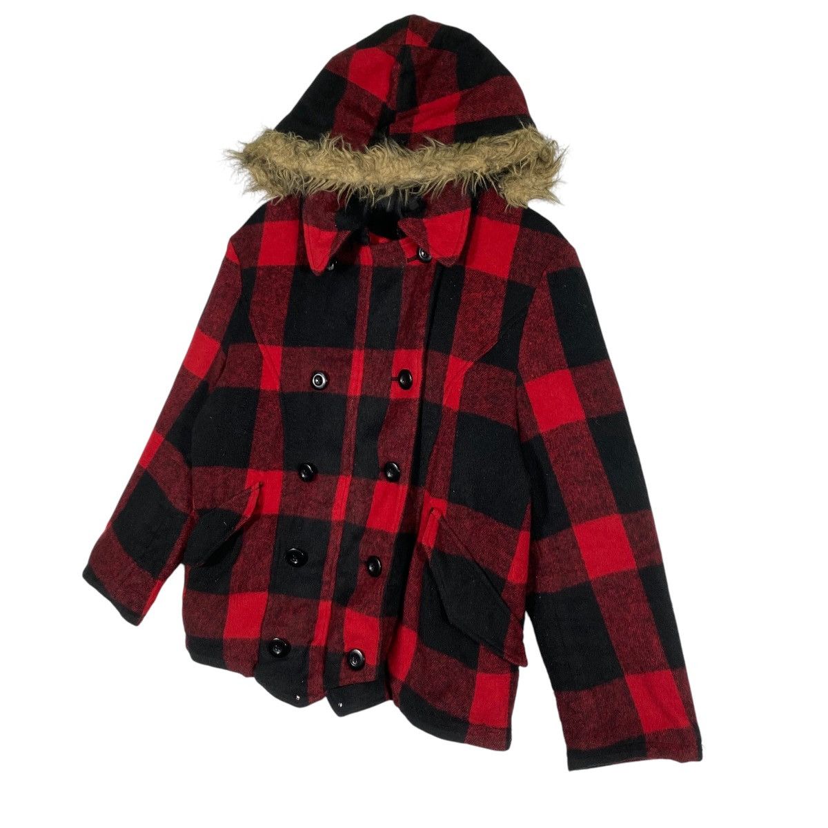 If Six Was Nine × Le Grande Bleu (L.G.B.) × PPFM Vintage Ppfm Plaid Checked Faux Fur Size US L / EU 52-54 / 3 - 3 Thumbnail