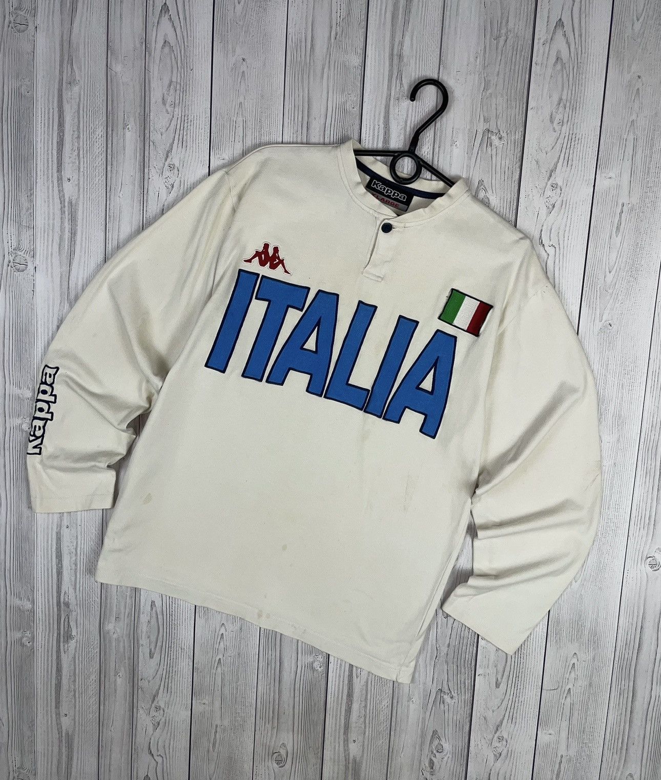 Kappa Vintage kappa Italia soccer long sleeve jersey XL big logo Size US XL / EU 56 / 4 - 1 Thumbnail