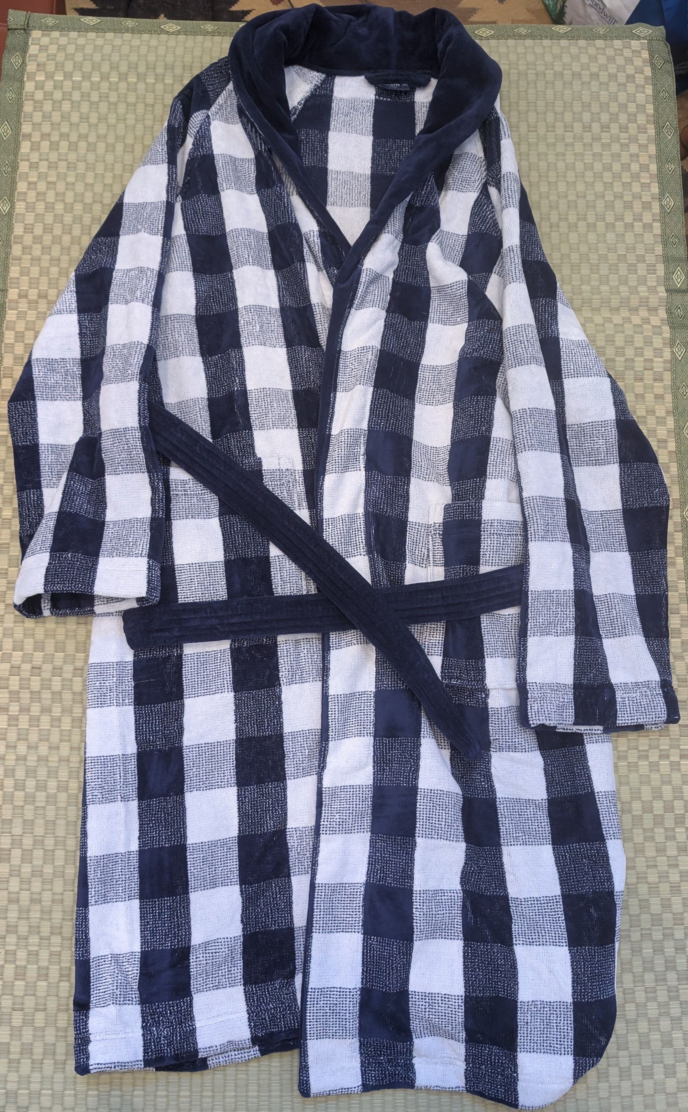 Other Hastens Cotton Terry Long Sleeve Gingham Robe Size US S / EU 44-46 / 1 - 1 Thumbnail