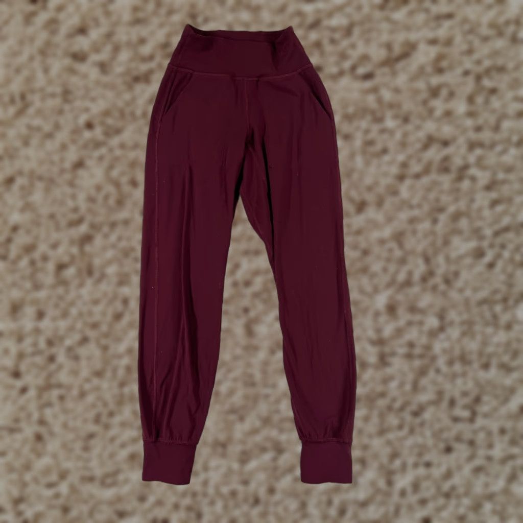 Lululemon Align Jogger Pants Womens 0 Red Zip Pocket Athletic Yoga Wearing