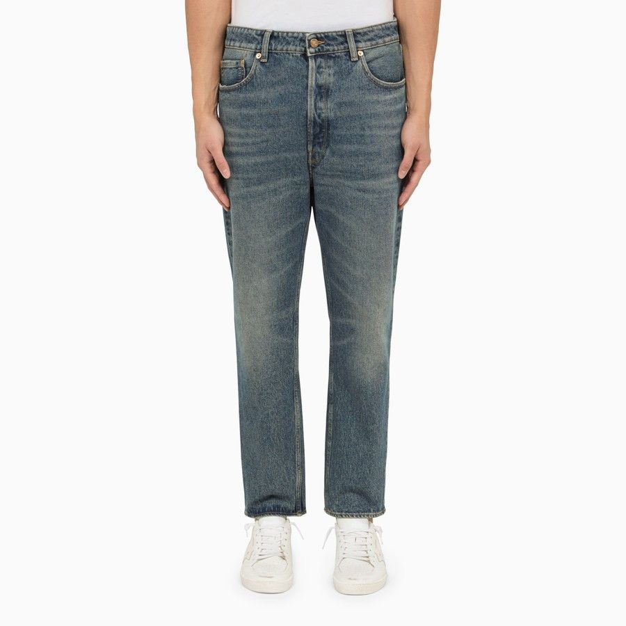 image of Golden Goose O1D2Blof0424 Cropped Jeans In Blue, Men's (Size 33)