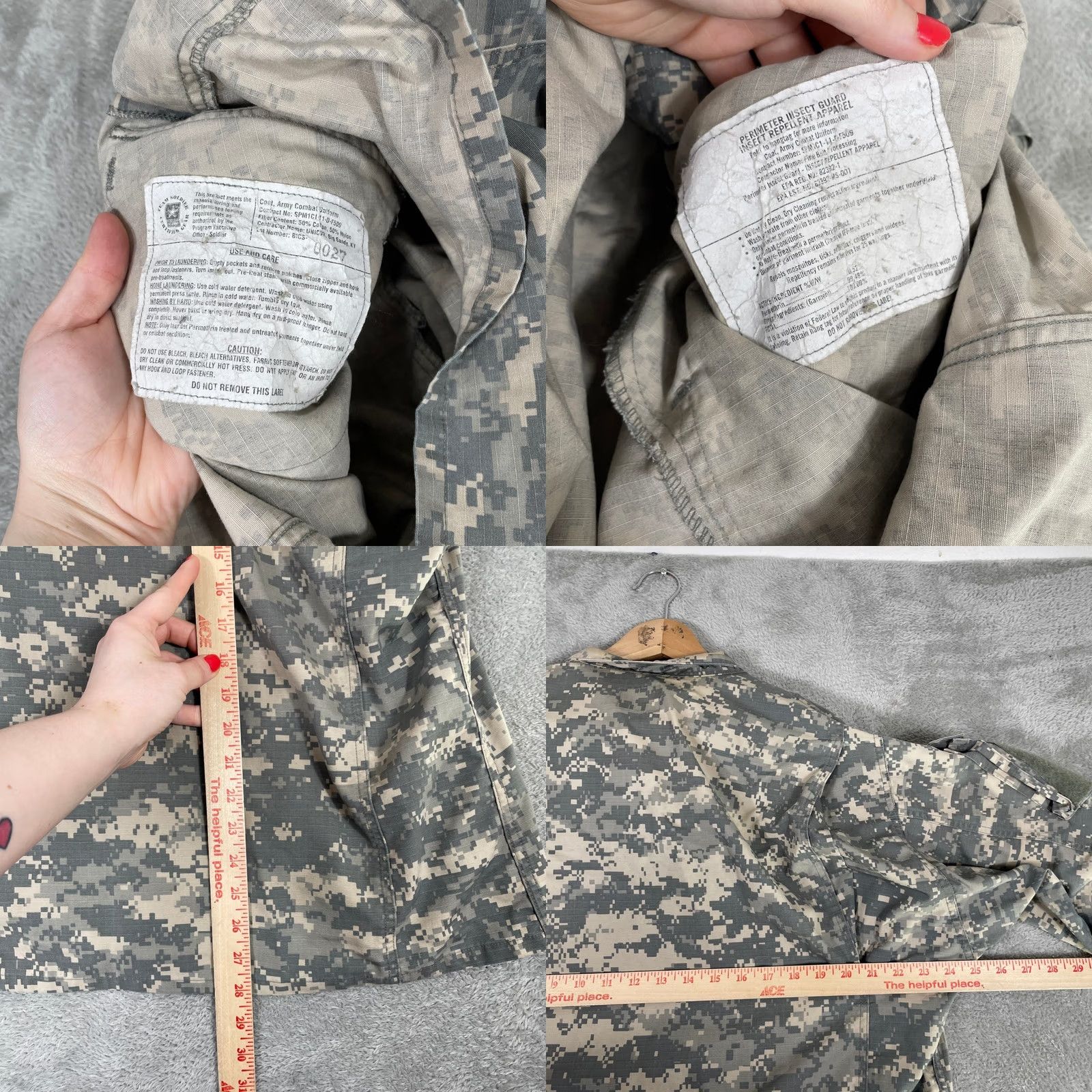 Vintage VINTAGE US Army Combat Uniform Jacket Mens L Gray Digital Camo ACU Field Coat Size US L / EU 52-54 / 3 - 8 Thumbnail