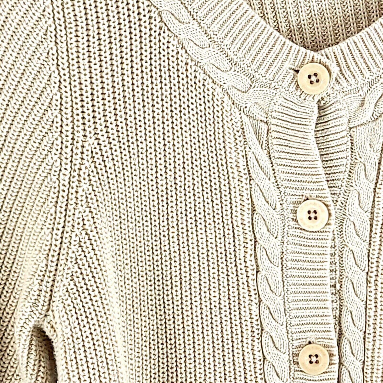 Liz Claiborne Liz Claiborne Tan Cable Knit Sweater Medium 8/10 Cotton Butt Size M / US 6-8 / IT 42-44 - 2 Thumbnail