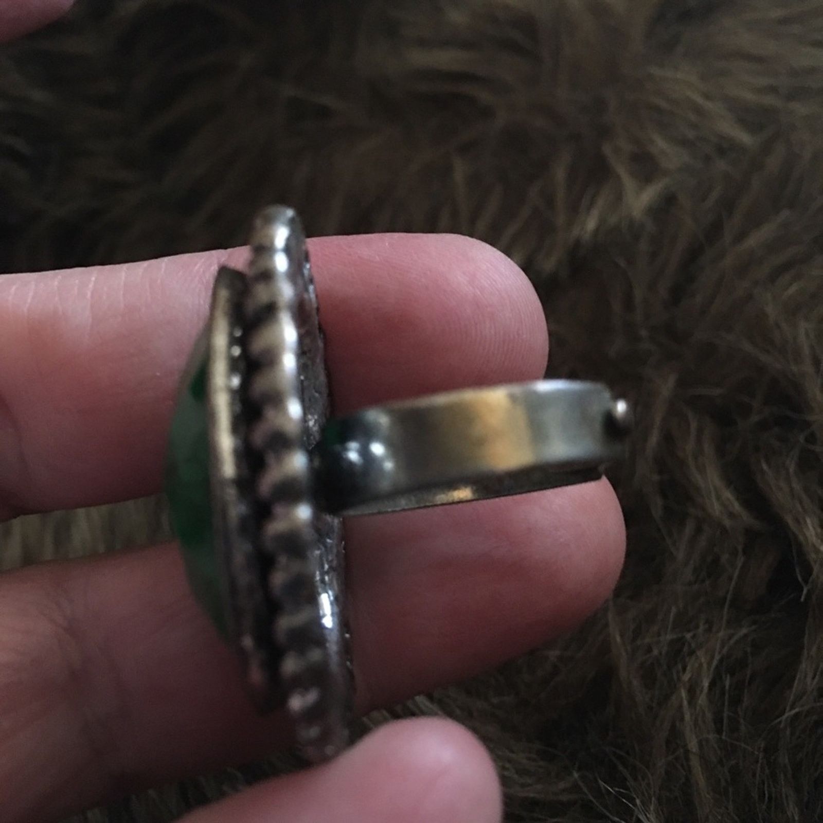 Vintage Vintage faceted veined glass adjustable ring Size ONE SIZE - 5 Thumbnail