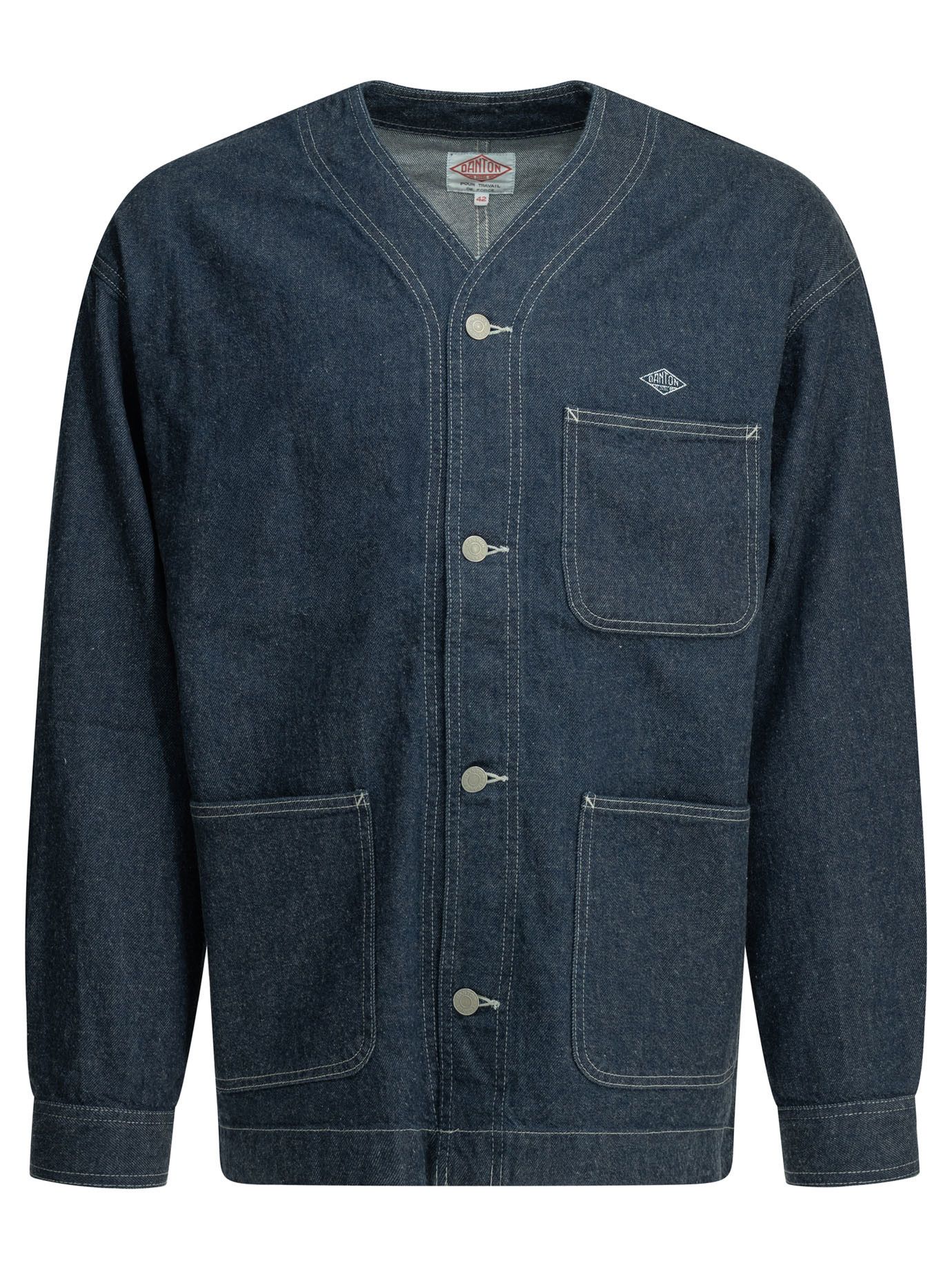 Danton Danton Collarless Denim Jacket tag size 42 Men - USA Duties Paid Size US XL / EU 56 / 4 - 1 Thumbnail
