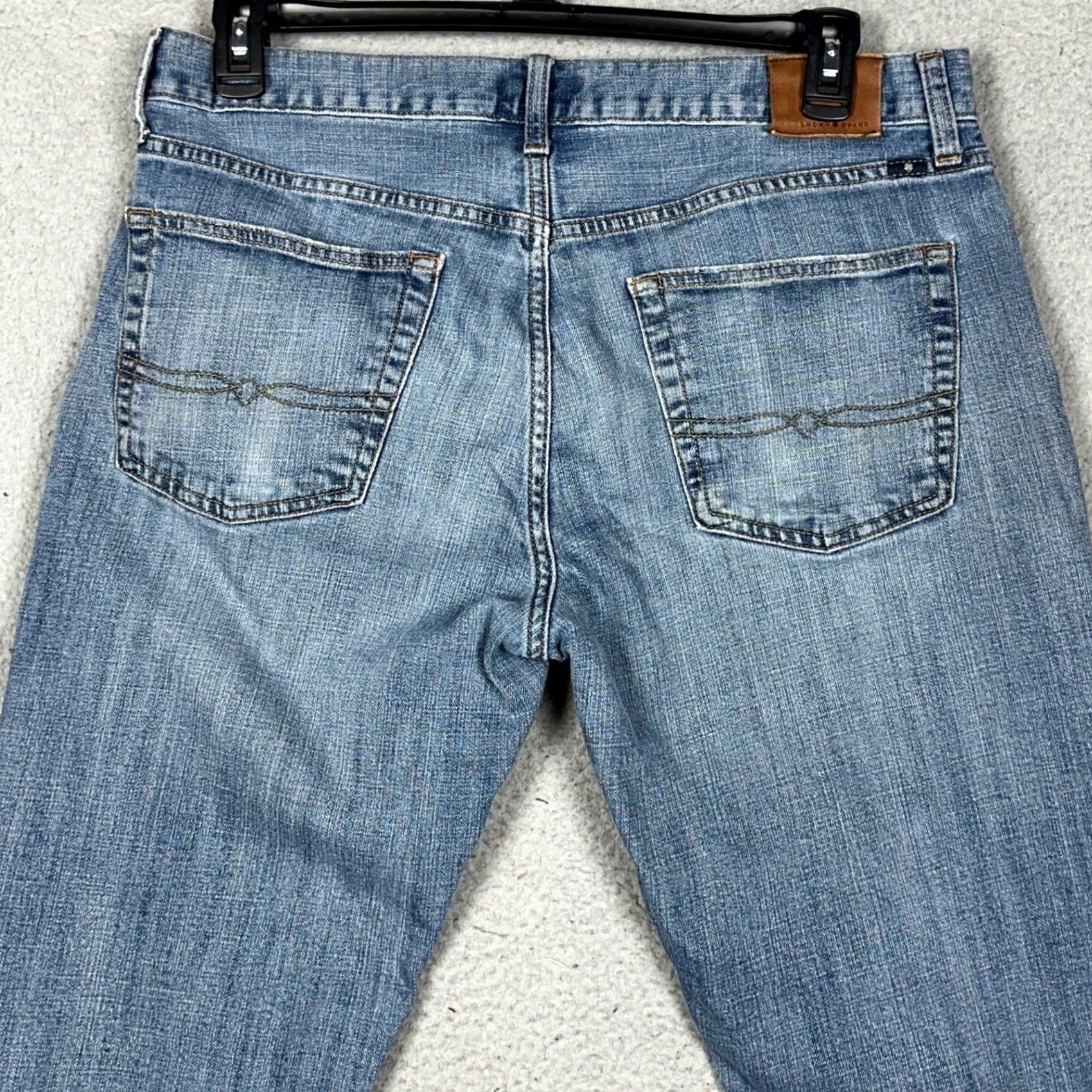 Lucky Brand Lucky Brand 221 Jeans Mens 36X32 Blue Original Straight Distressed Stretch Denim Size US 36 / EU 52 - 2 Thumbnail