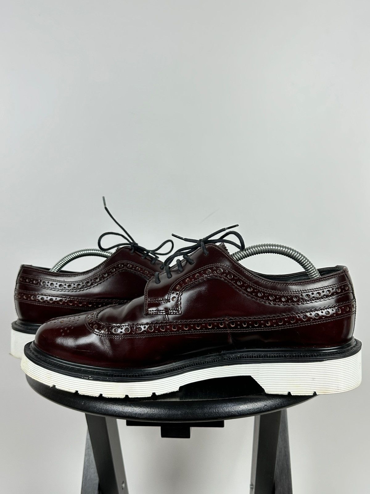 Loake Loake Navy Burgundy Patent Leather Brogue Boots Shoes Size US 10.5 / EU 43-44 - 9 Thumbnail