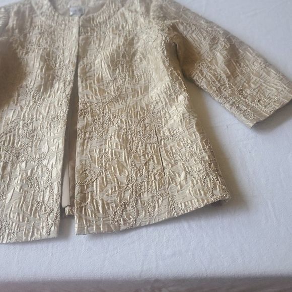 Other Chico's Champagne Embellished Allasendro Evening Event Lined Size L / US 10 / IT 46 - 5 Thumbnail