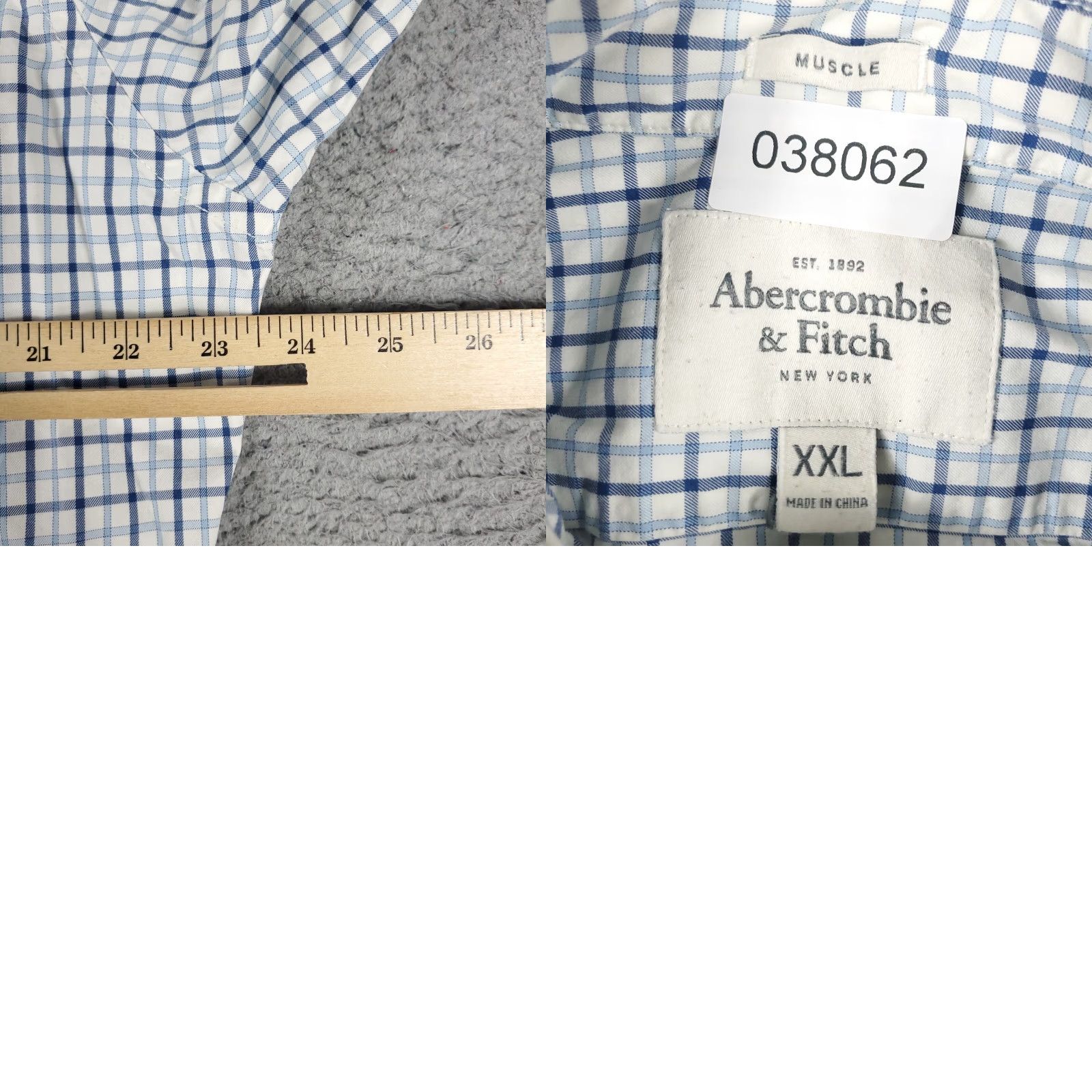 Abercrombie & Fitch Abercrombie & Fitch Button-Up Shirt Mens 2XL Blue Plaid Long Sleeve Casual Size US XXL / EU 58 / 5 - 8 Thumbnail