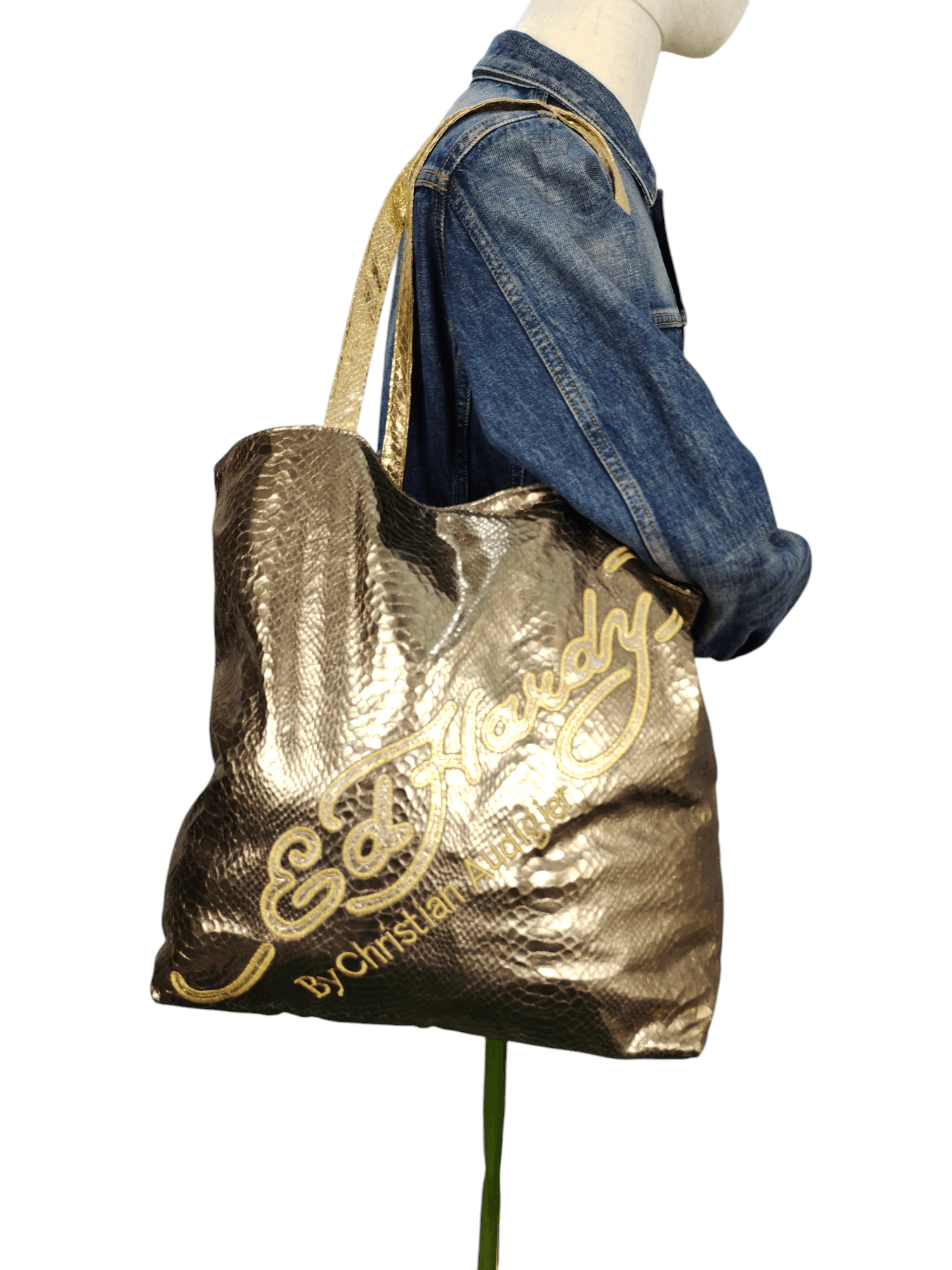 Vintage Y2k Ed Hardy Skull Embroidered Tote Bag