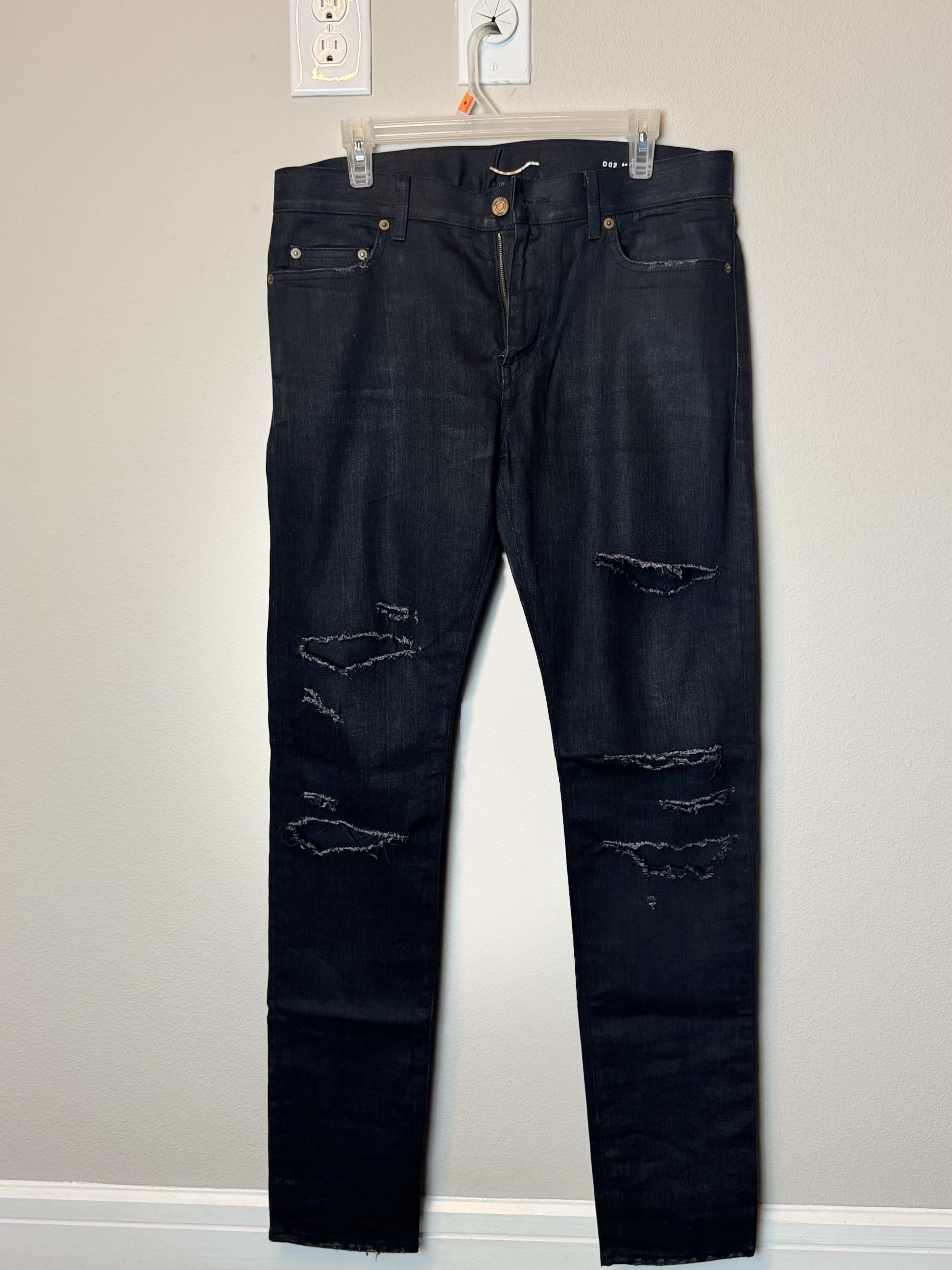 Saint Laurent Paris Saint Laurent Trash Denim Jeans - Black Size US 32 / EU 48 - 3 Thumbnail