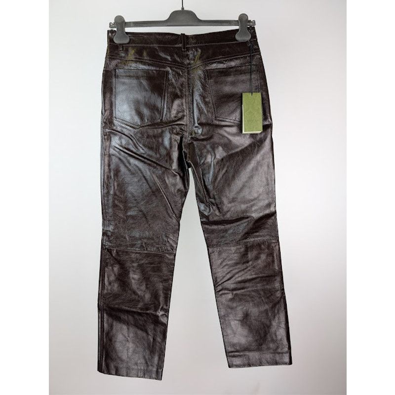 Gucci o1rshd1 Shiny Soft Leather Pant in Shiny Bordeaux Size US 32 / EU 48 - 10 Thumbnail