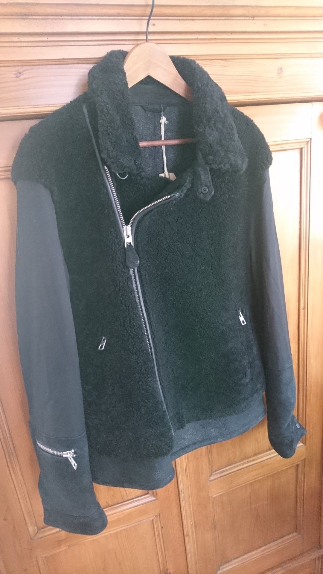 All Saints Shearling Sheepskin Jacket Size XL
