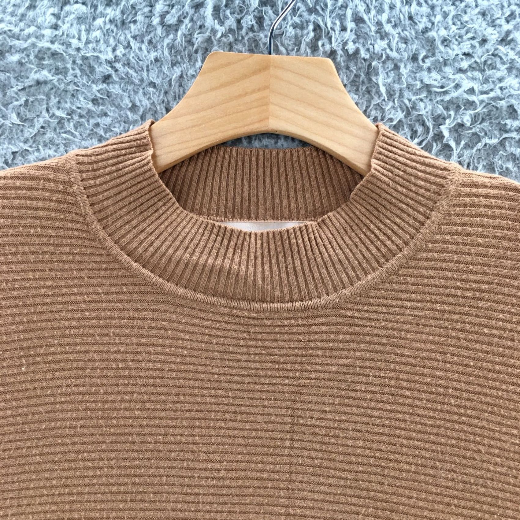 Vintage Philosophy Shirt Womens S Brown Mock Neck Long Sleeve Pullover Knitted Poncho Sweater Top Casual Workwear Size S / US 4 / IT 40 - 4 Thumbnail