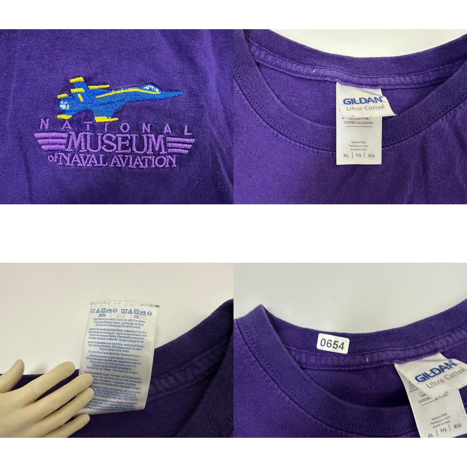 Gildan VINTAGE Gildan National Museum of Naval Aviation T-Shirt Men's XL Purple Military Outdoor Jersey 2000s Size US XL / EU 56 / 4 - 8 Thumbnail