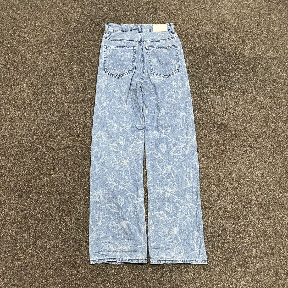 Vintage Y2K Baggy Wide Leg All Over Print Jeans Vintage Streetwear 3 Size 30" / US 8 / IT 44 - 2 Thumbnail