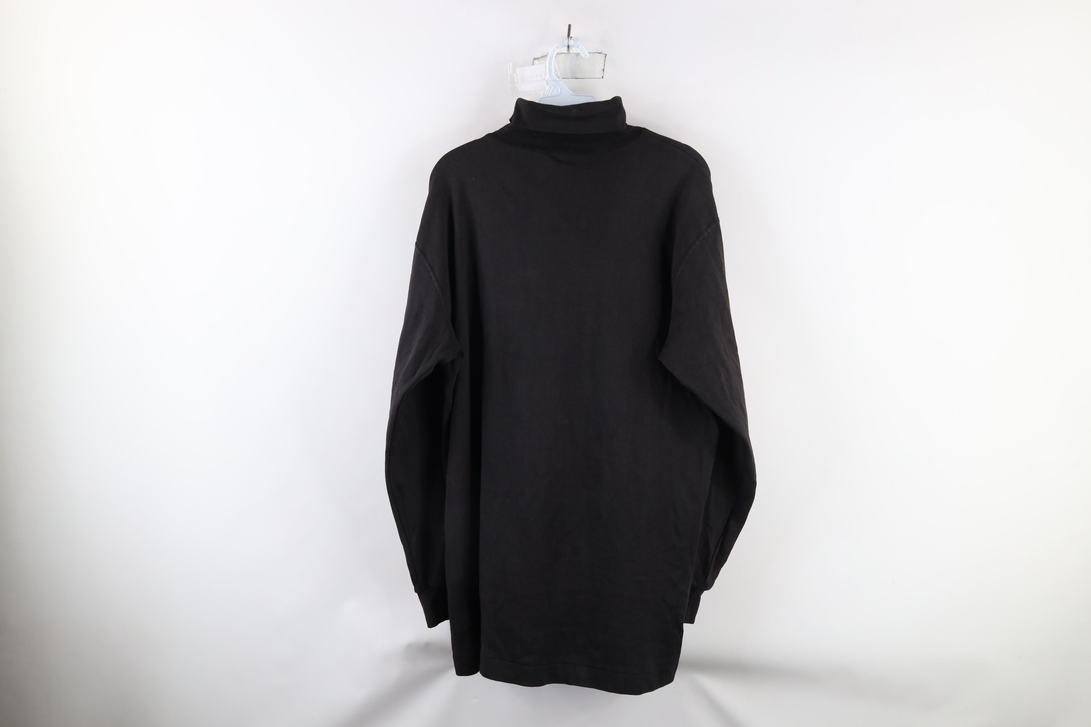 Vintage Vintage 90s Streetwear Blank Cotton Turtleneck T-Shirt Black Size US L / EU 52-54 / 3 - 9 Thumbnail