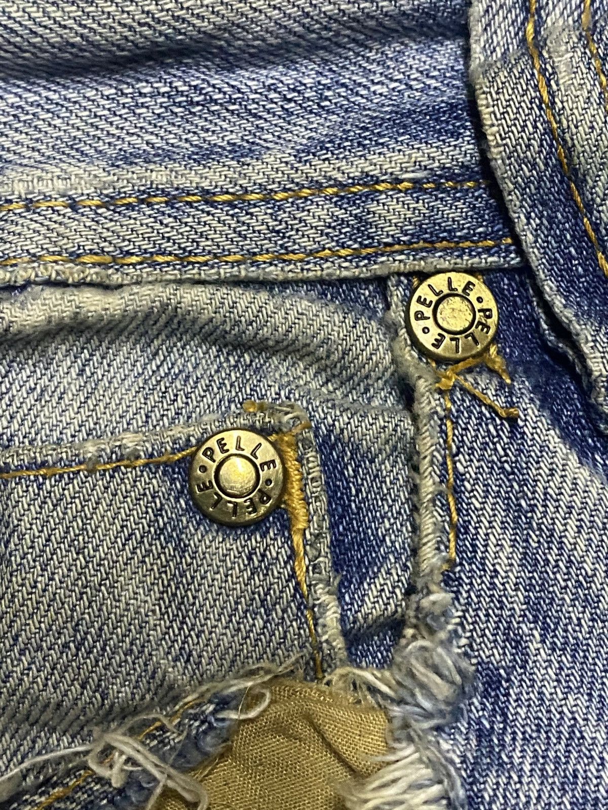Pelle Pelle Vintage Pelle Pelle Mud Wash Embroidery Logo Straight Jeans Size US 32 / EU 48 - 14 Thumbnail