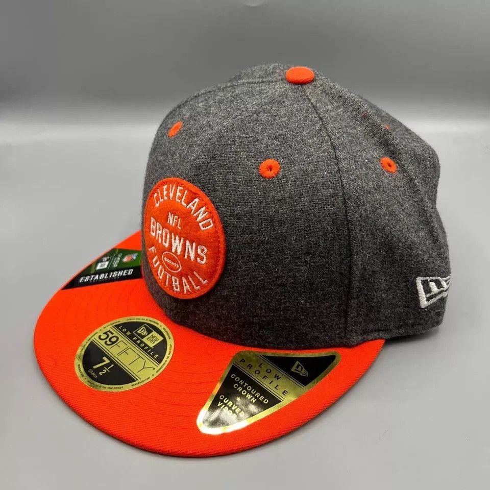 New Era Cleveland Browns Hat Men 7 1/2 59Fifty New Era Fitted Cap Size ONE SIZE - 2 Thumbnail