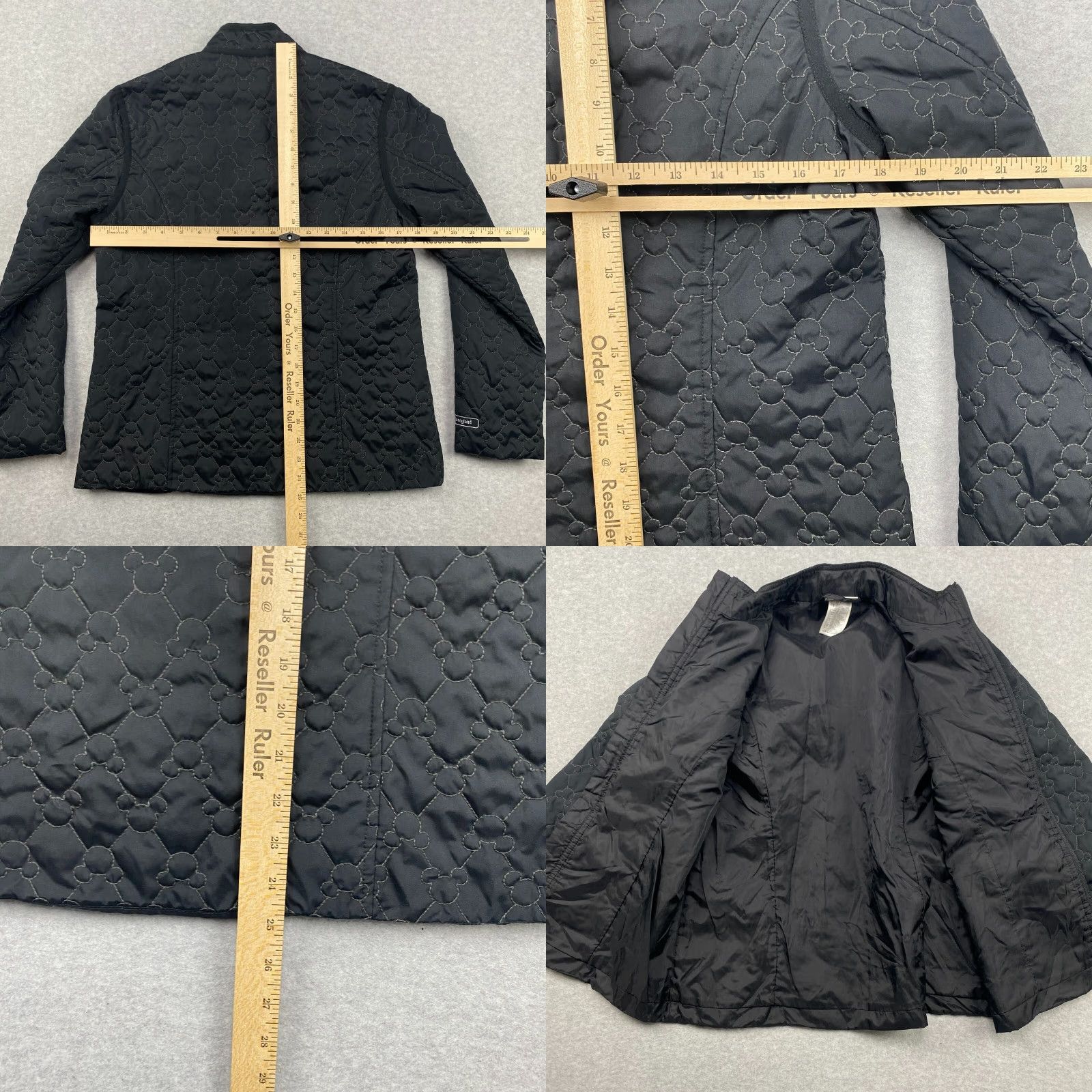 Vintage Disneyland Resort Jacket Womens Small Black Mickey Mouse Quilted Full Zip Lined Pockets Size S / US 4 / IT 40 - 8 Thumbnail