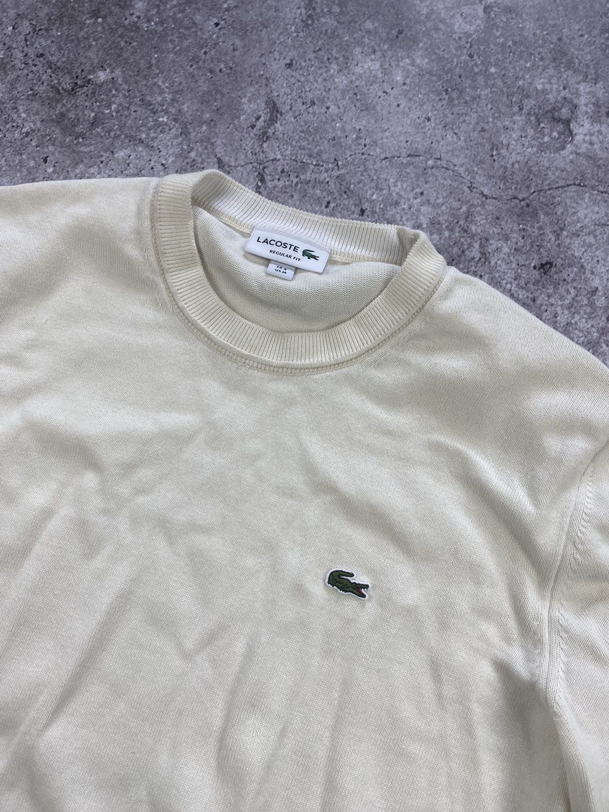 Lacoste × Vintage Lacoste Vintage Sweater Box Fit Size M Milky Wool Knit Size US M / EU 48-50 / 2 - 3 Thumbnail