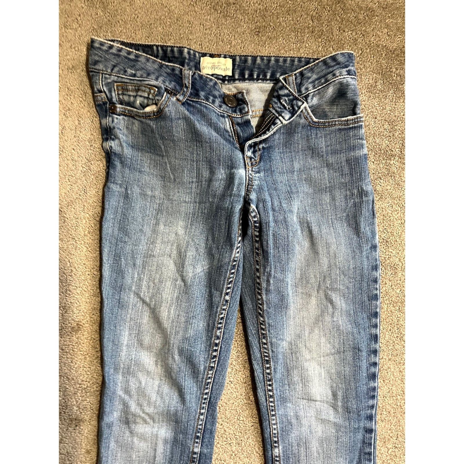 Vintage Aéropostale Ashley Jeans Skinny 3/4 Regular Women Blue Denim Size 26" / US 2 / IT 38 - 4 Thumbnail